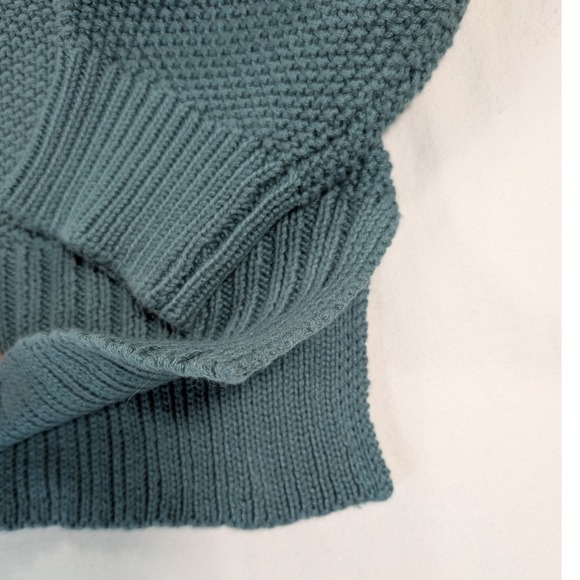 Lucky Brand Knit Sweater Women Teal XL V-neck slouchy Shoulder casual dress cozy - Picture 5 of 11